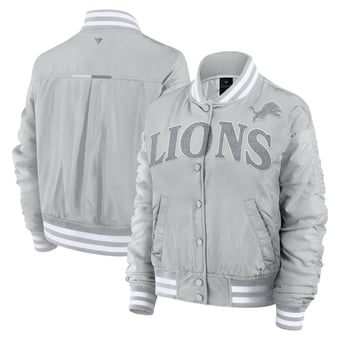 Women's Fanatics Gray Detroit Lions Elements Wave Full-Snap Jacket