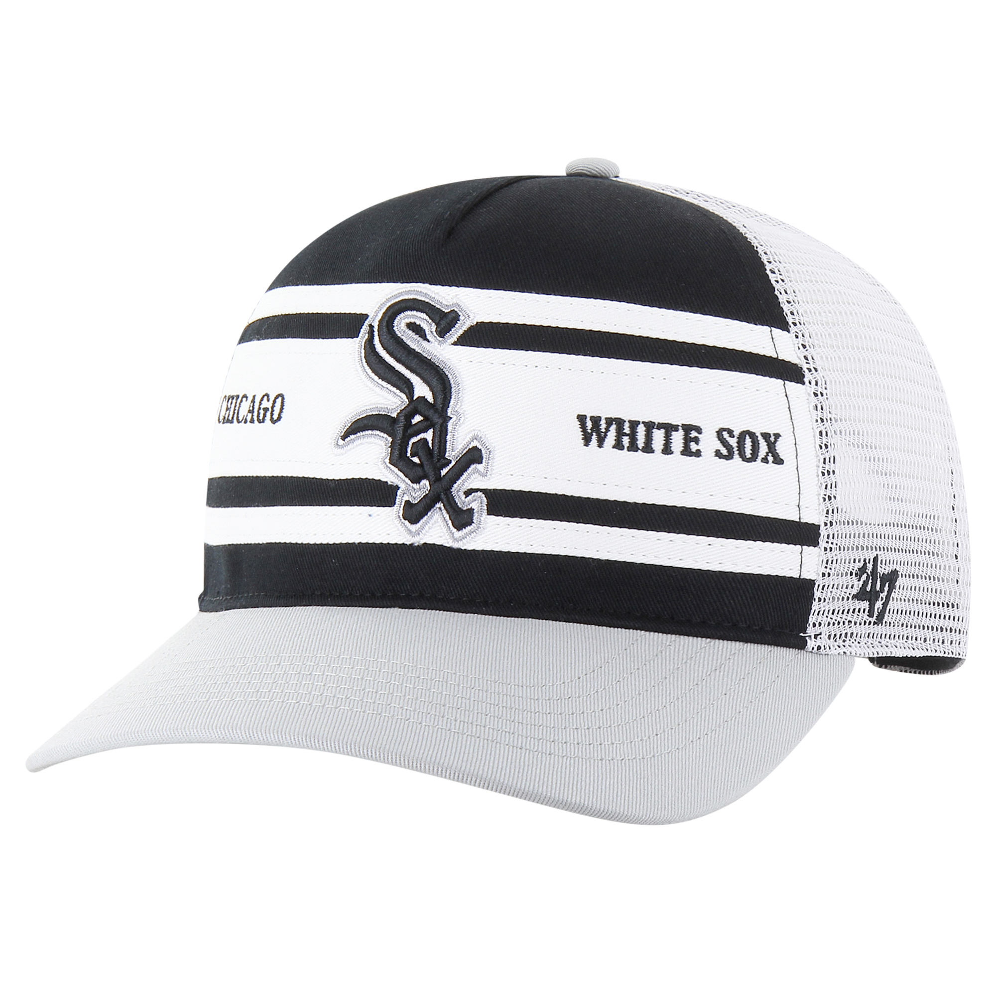 Men’s ’47 Black Chicago White Sox Gridiron Super Stripe Relaxed Trucker Hitch Adjustable Hat Men’s ’47 Black Chicago White Sox Gridiron Super Stripe Relaxed Trucker Hitch Adjustable Hat