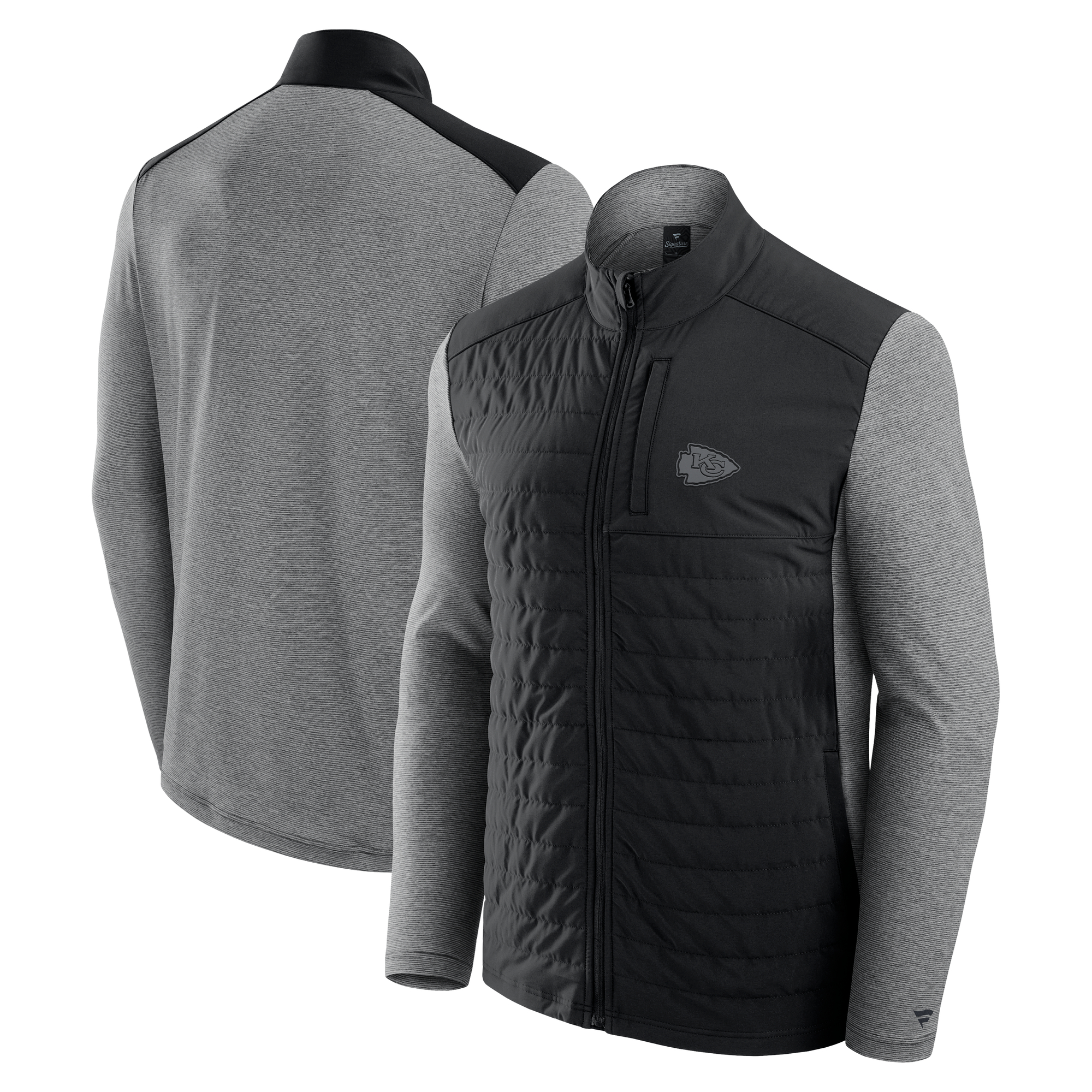 Fanatics Men's and Women's Black/Heather Gray Kansas City Chiefs Front Office Tonal Full-Zip Jacket - Black, Heather Gray