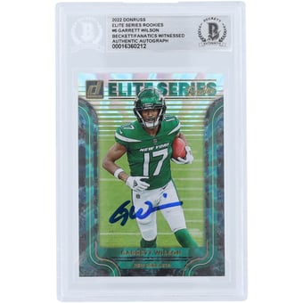Garrett Wilson New York Jets Autographed 2022 Panini Donruss Elite Series Rookies #ESR-6 Beckett Fanatics Witnessed Authenticated Rookie Card