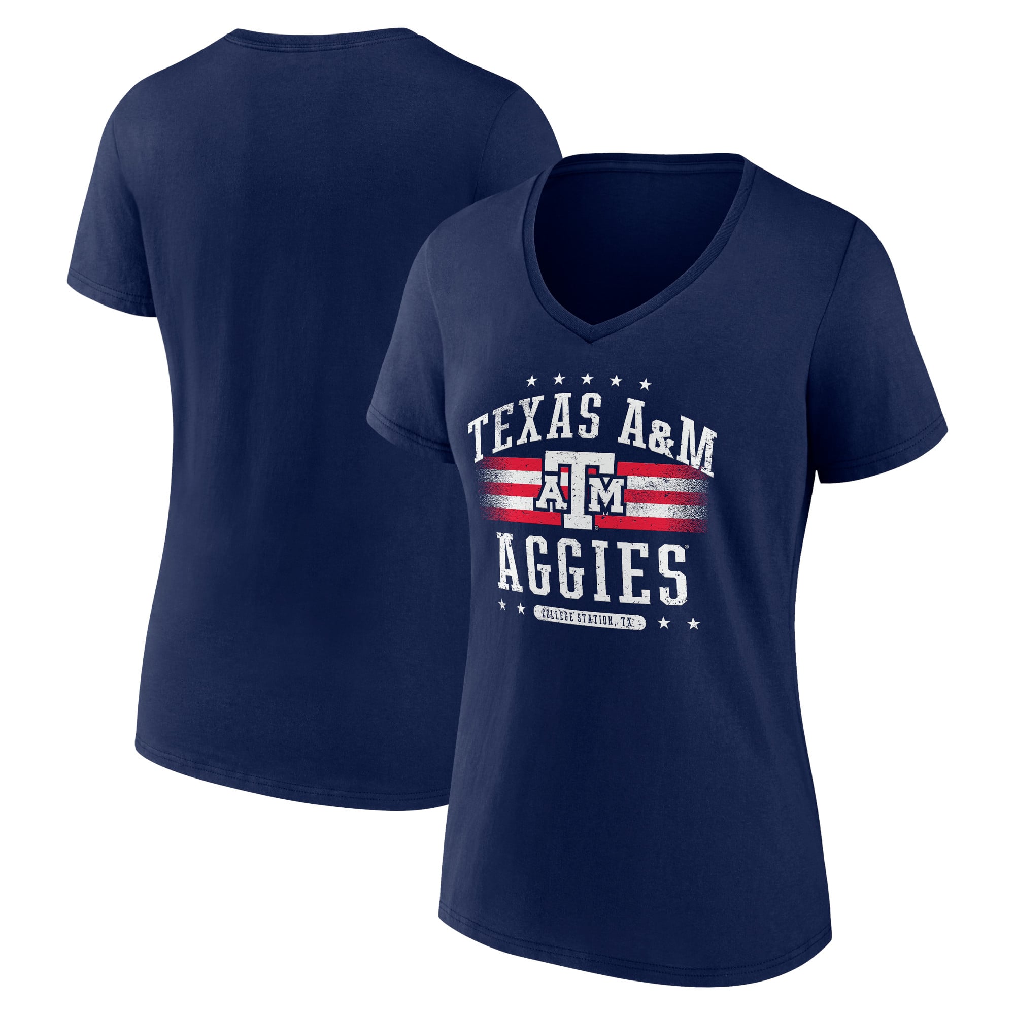 Women's Navy Texas A&M Aggies Americana Team V-Neck T-Shirt