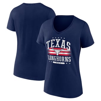 Women's Navy Texas Longhorns Americana Team V-Neck T-Shirt