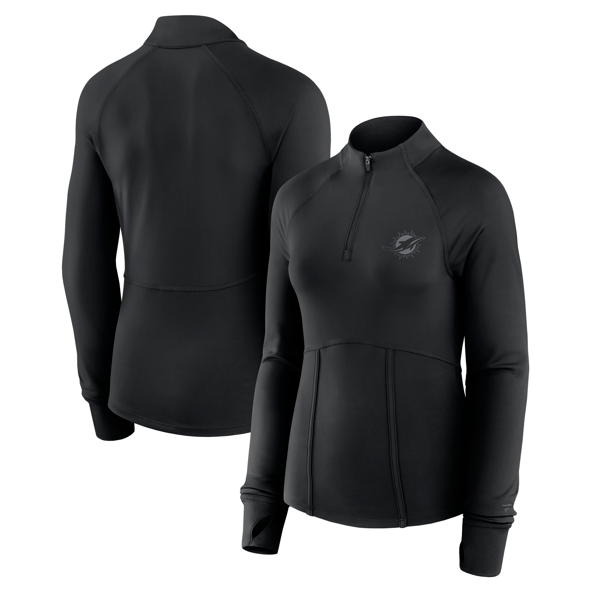 Women's Fanatics Black Miami Dolphins Elements Quarter-Zip Jacket