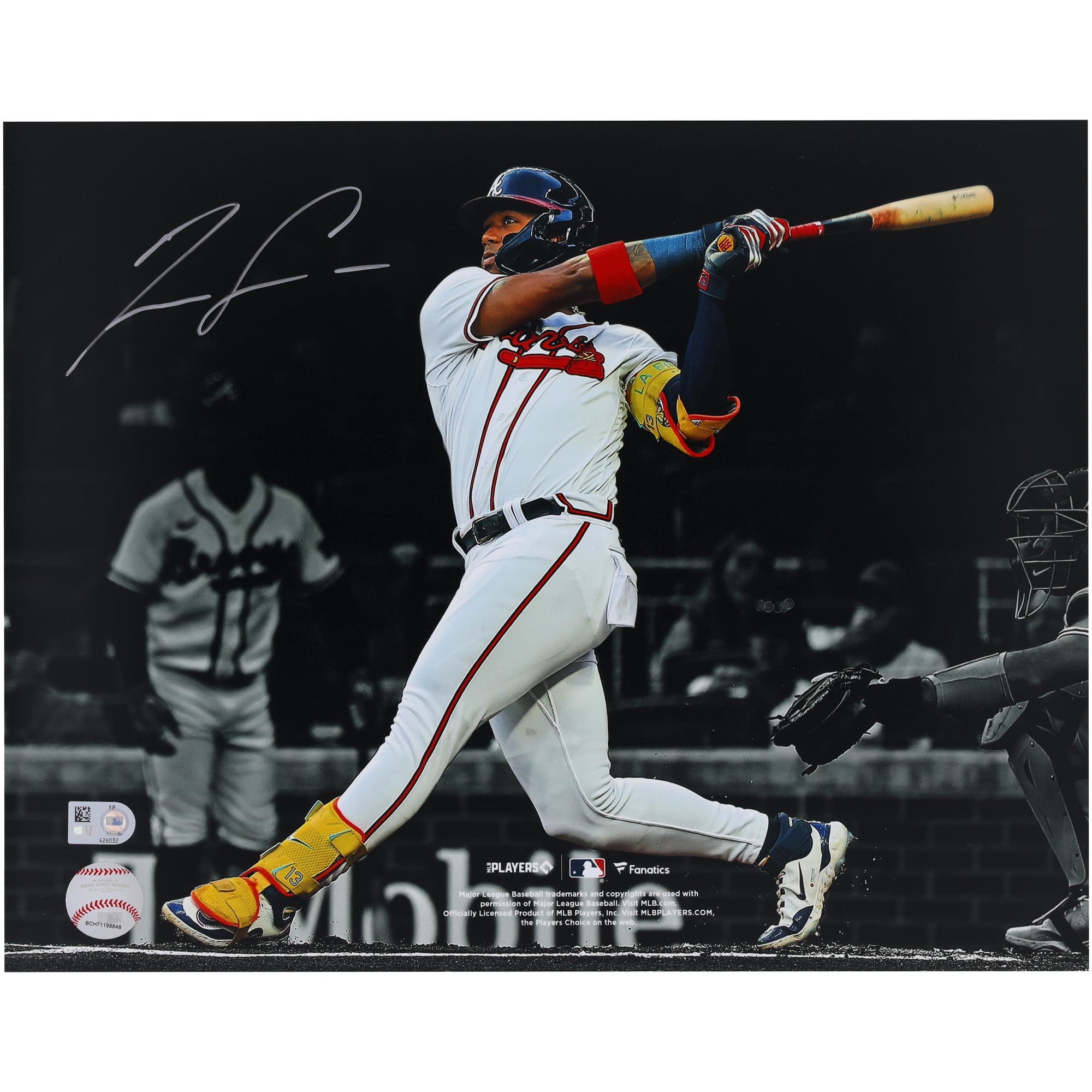 Ronald Acuña Jr. Atlanta Braves Autographed 11" x 14" Hitting Spotlight Photograph