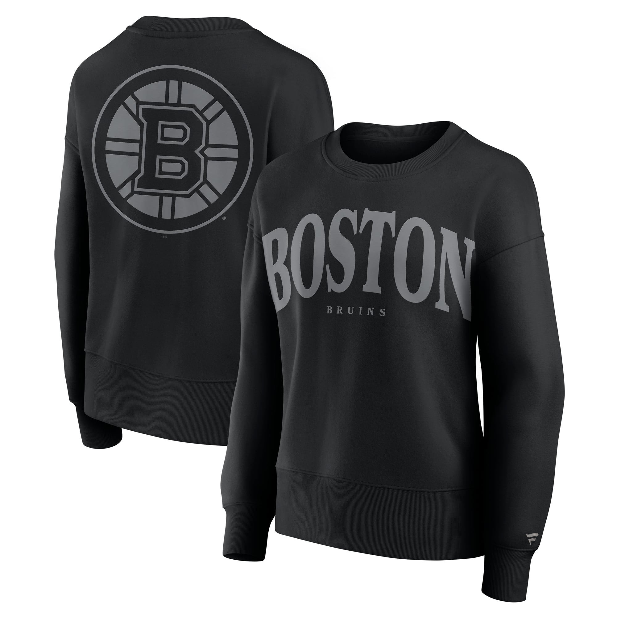 Women's Fanatics Black Boston Bruins Elements Flow Pullover Sweatshirt