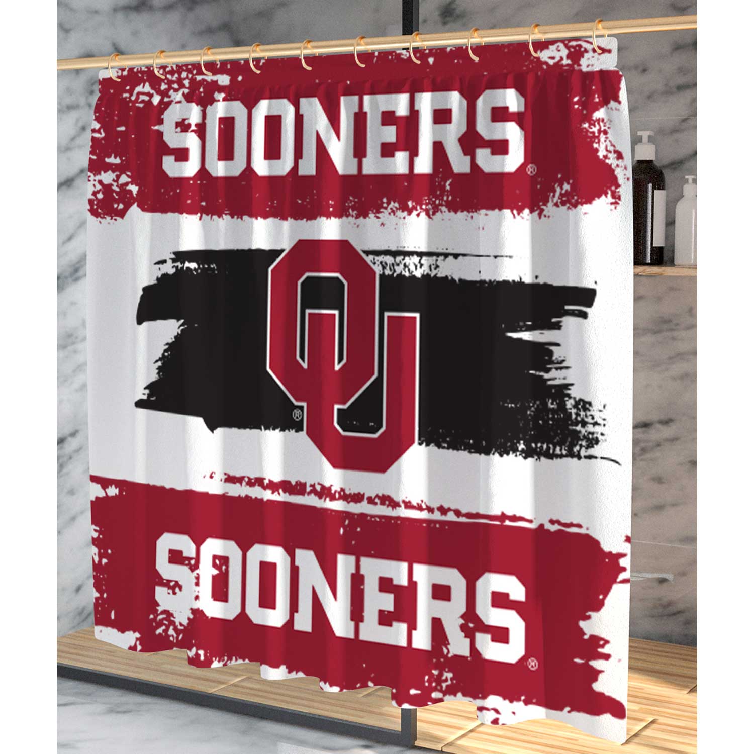 Pegasus Oklahoma Sooners Shower Curtain & Bath Mat Set