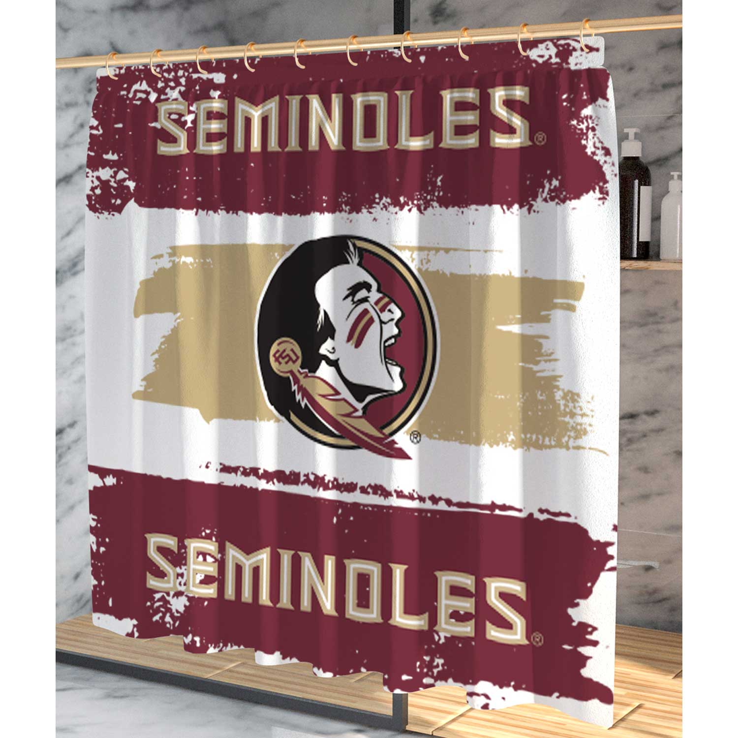Pegasus Florida State Seminoles Shower Curtain & Bath Mat Set