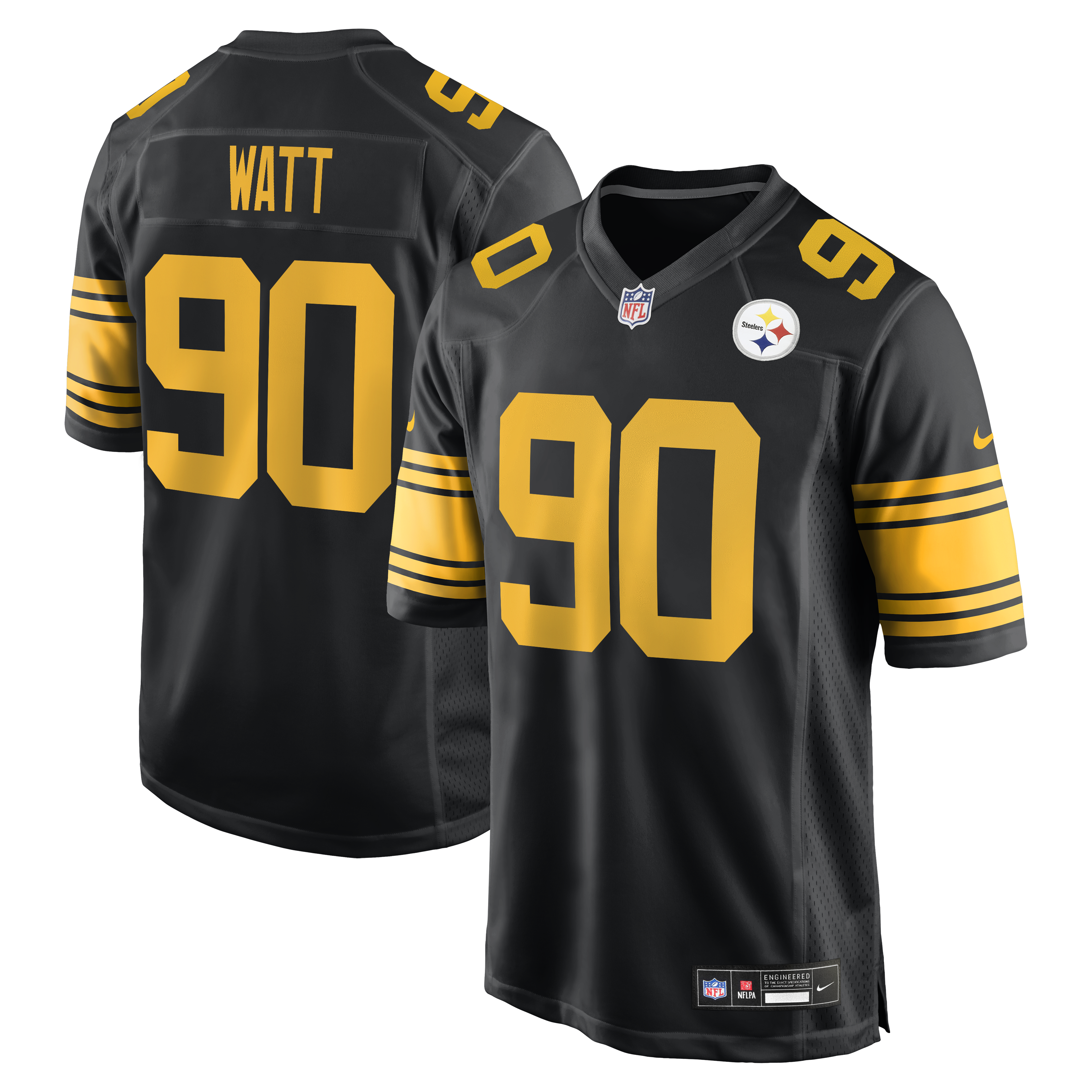 Men's Nike T.J. Watt  Black Pittsburgh Steelers Alternate Game Jersey