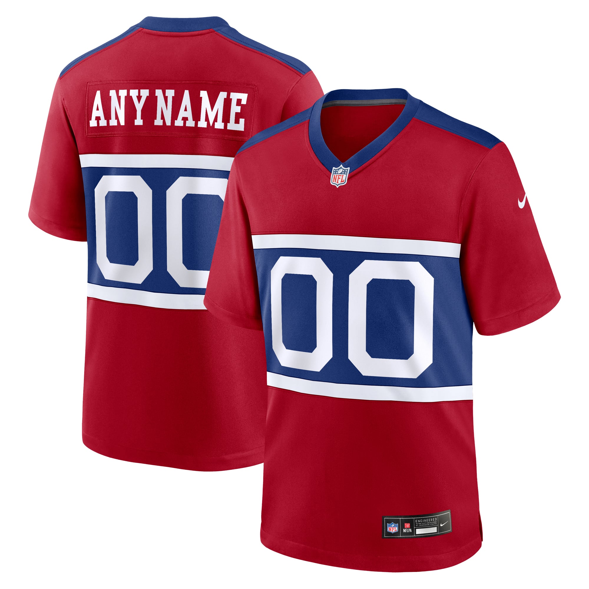 Camiseta Nike Game Secundario Throwback de la 3ª equipación del New York Giants - Rojo - Personalizada - Hombre