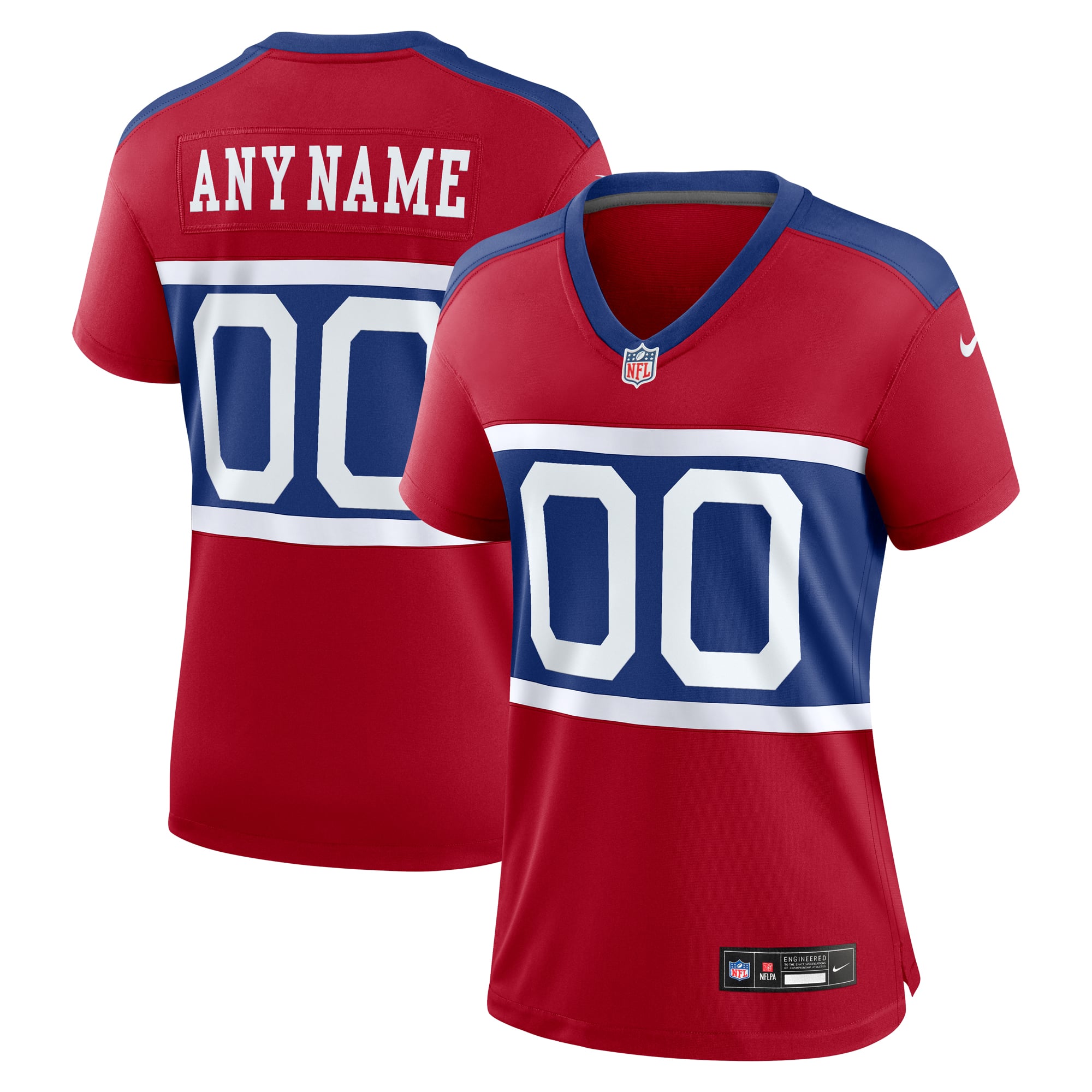New York Giants Nike Secondary Alternate Throwback - Red - Custom - Womens