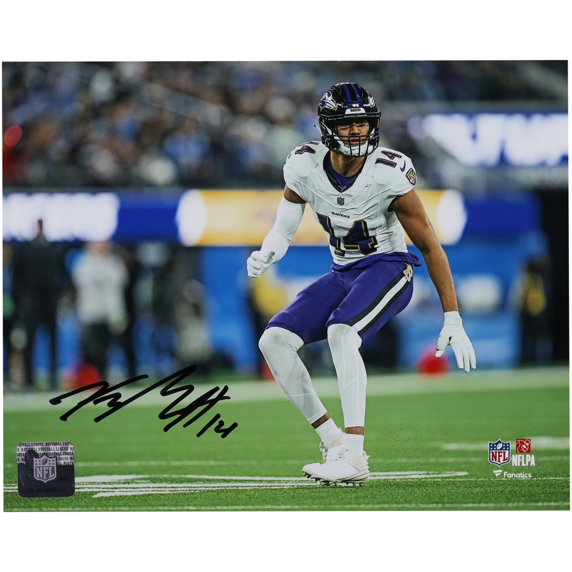 Kyle Hamilton Baltimore Ravens Autographed 8" x 10" Back Peddle Photograph