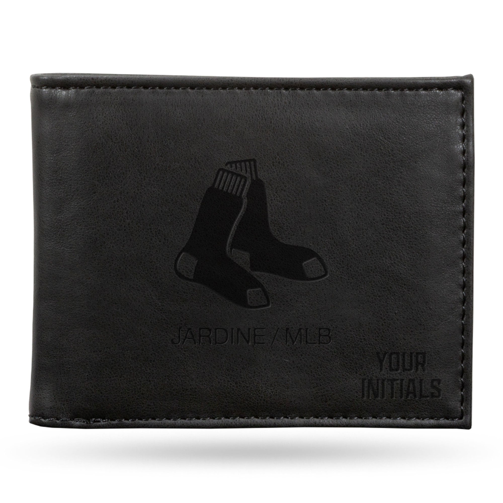 Black Boston Red Sox Personalized Billfold Wallet