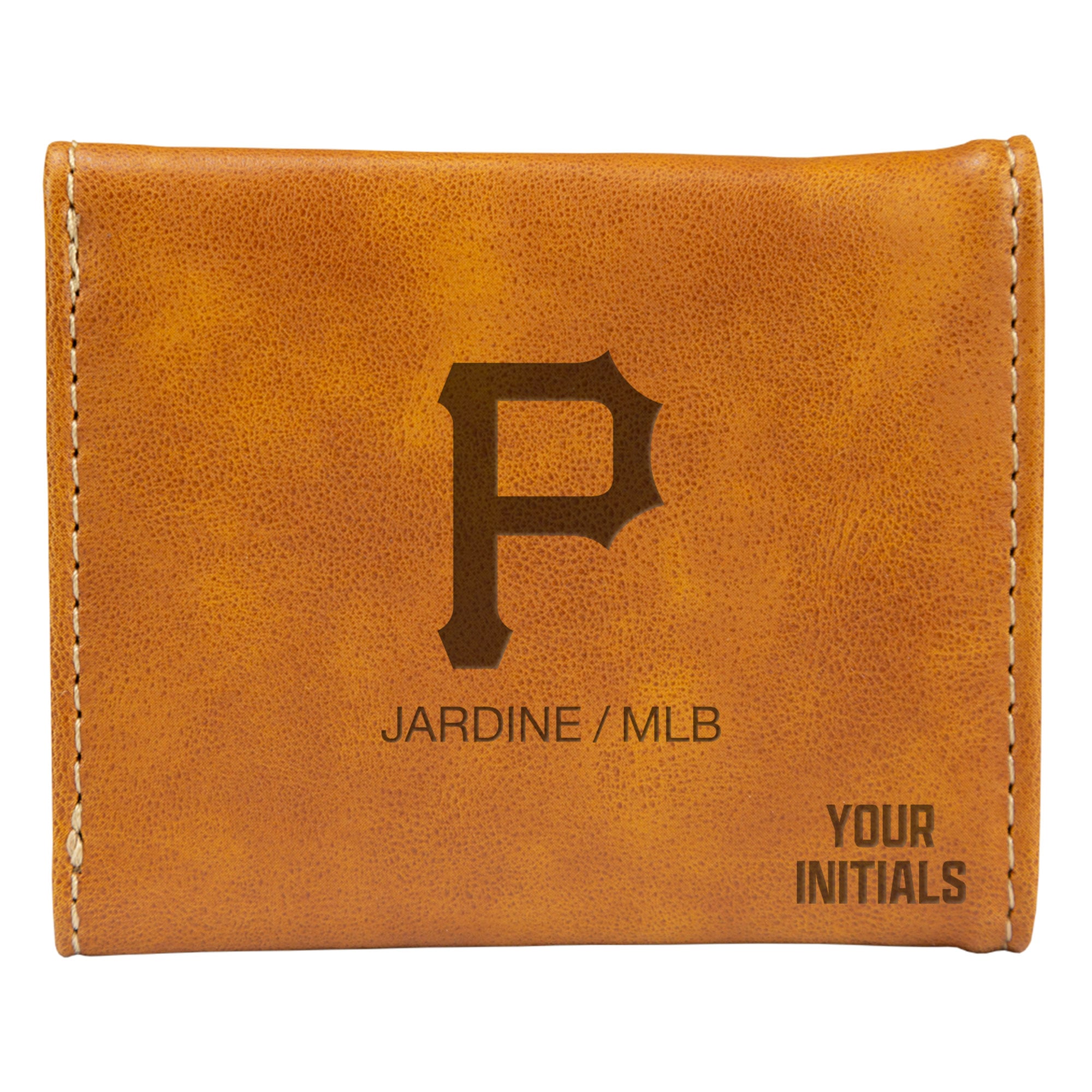 Brown Pittsburgh Pirates Personalized Trifold Wallet