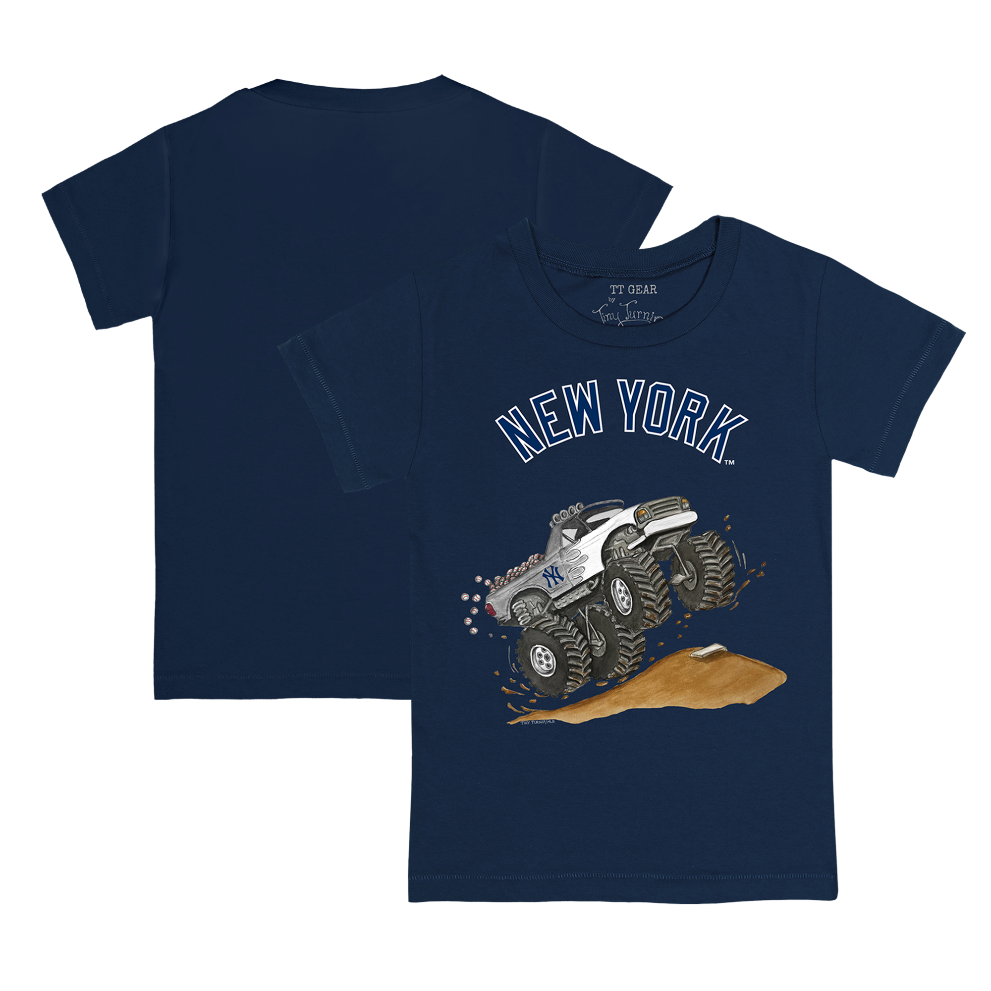 Infant Tiny Turnip Navy New York Yankees Monster Truck T-Shirt