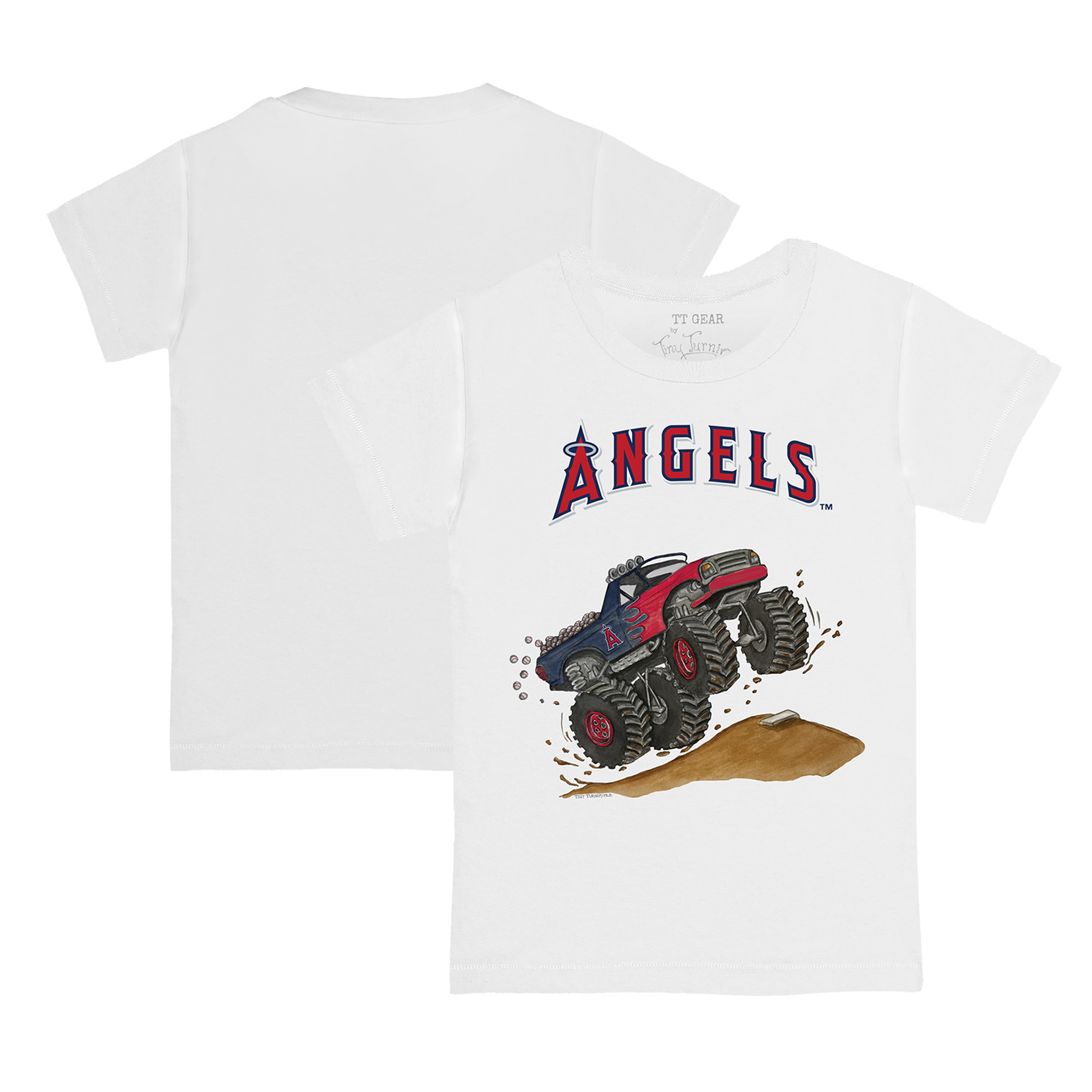 Toddler Tiny Turnip White Los Angeles Angels Monster Truck T-Shirt Toddler Tiny Turnip White Los Angeles Angels Monster Truck T-Shirt