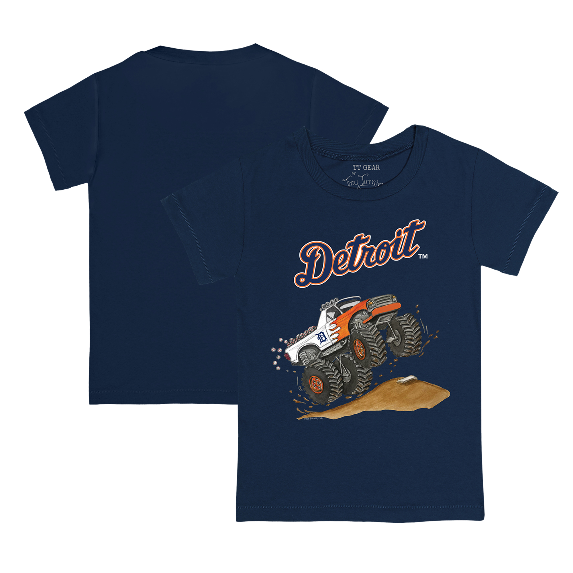 Toddler Tiny Turnip Navy Detroit Tigers Monster Truck T-Shirt Toddler Tiny Turnip Navy Detroit Tigers Monster Truck T-Shirt