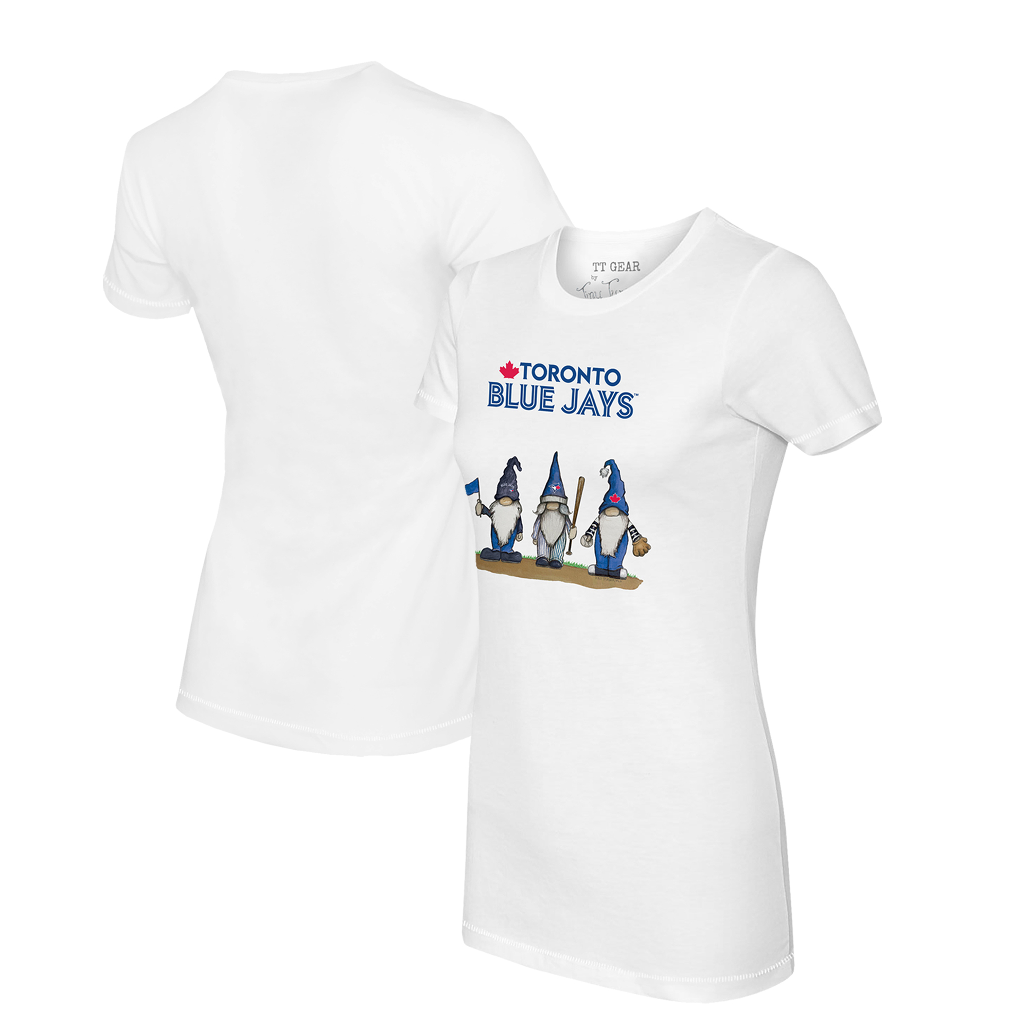 Women's Tiny Turnip White Toronto Blue Jays Gnomes T-Shirt
