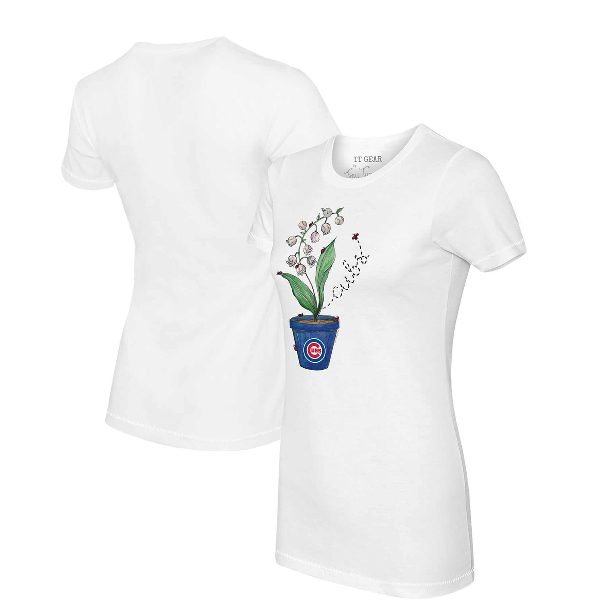 Women’s Tiny Turnip White Chicago Cubs Lilies & Ladybugs T-Shirt Women’s Tiny Turnip White Chicago Cubs Lilies & Ladybugs T-Shirt
