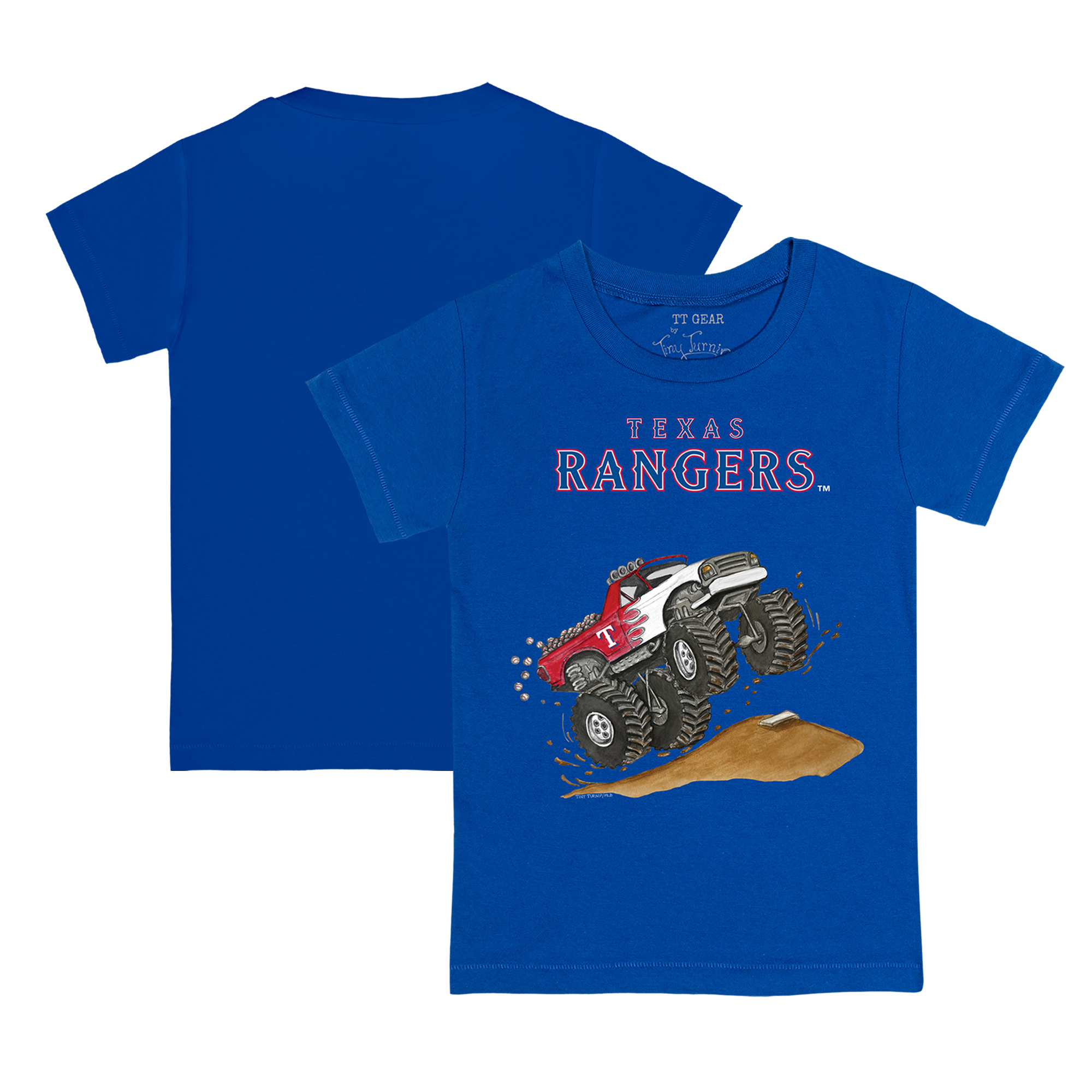Youth Tiny Turnip Royal Texas Rangers Monster Truck T-Shirt