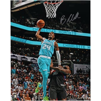 Brandon Miller Charlotte Hornets Autographed 16" x 20" Dunk In Teal Photograph
