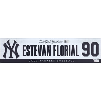 Estevan Florial New York Yankees Player-Issued #90 Nameplate from the 2023 MLB Season