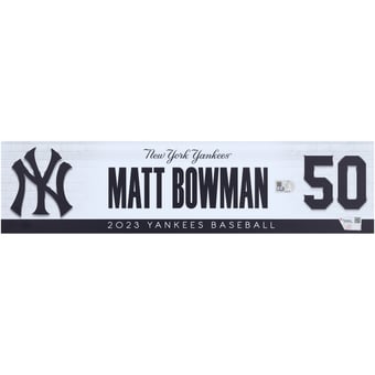 Matt Bowman New York Yankees Player-Issued #50 Nameplate from the 2023 MLB Season