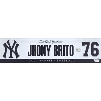 Jhony Brito New York Yankees Player-Issued #76 Nameplate from the 2023 MLB Season
