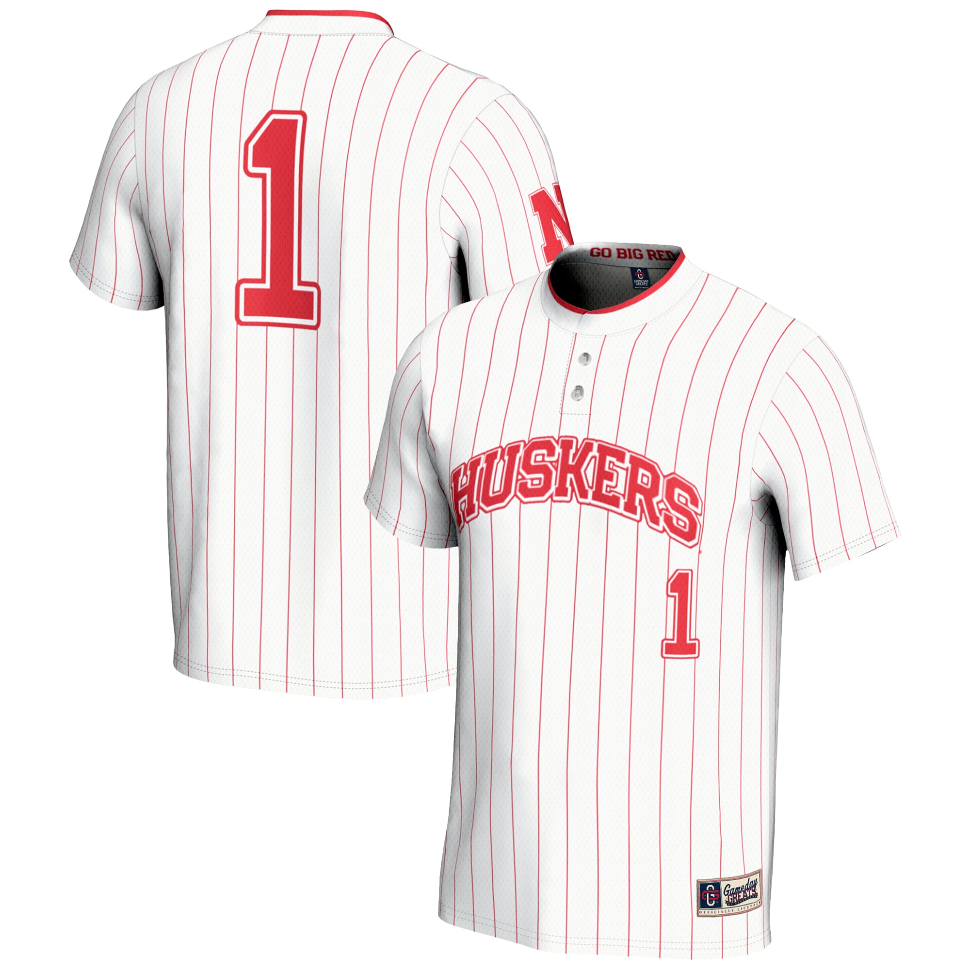 Unisex GameDay Greats #1 White Nebraska Huskers Lightweight Softball Jersey