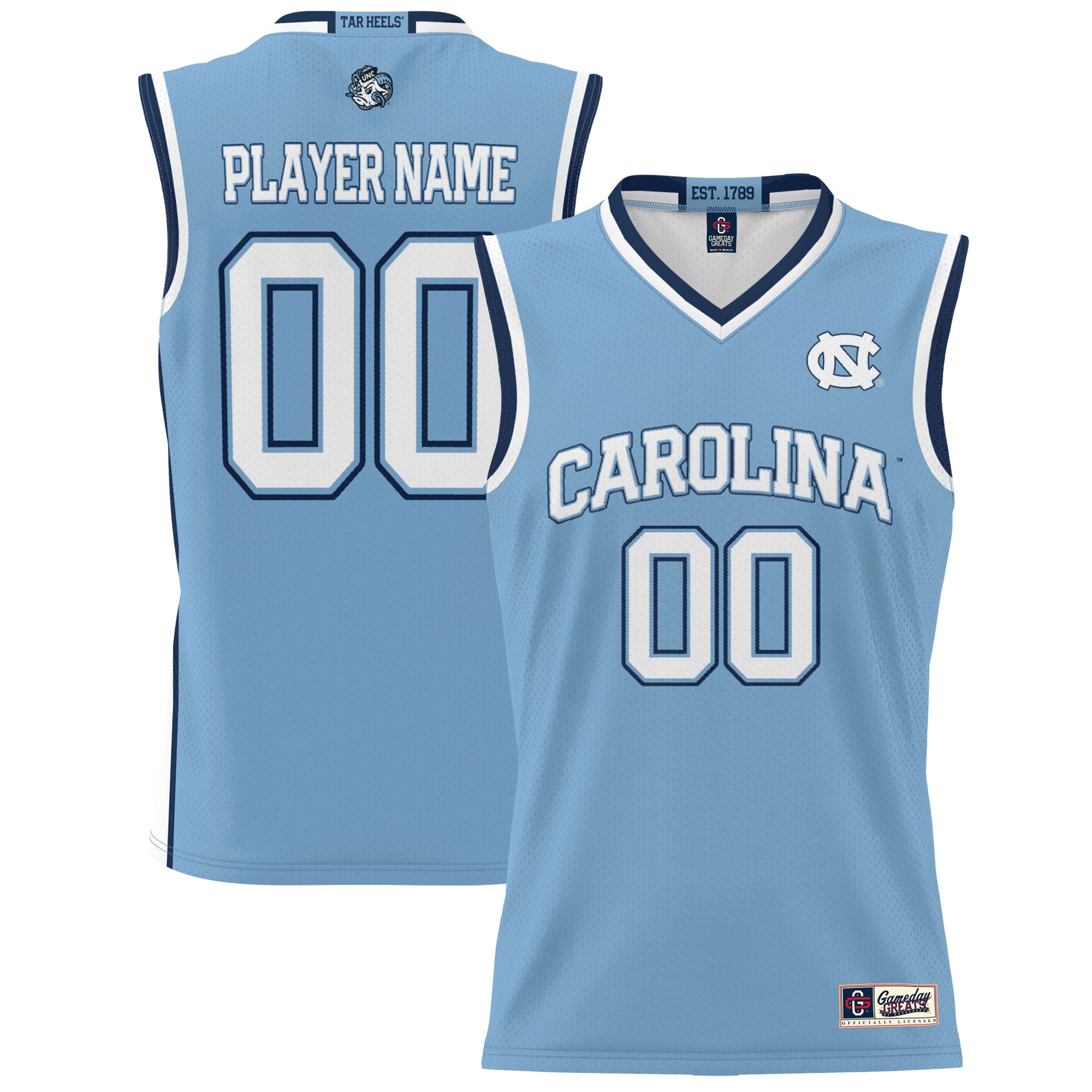 Youth GameDay Greats  Carolina Blue North Carolina Tar Heels NIL Pick-A-Player Lightweight Women's Basketball Jersey