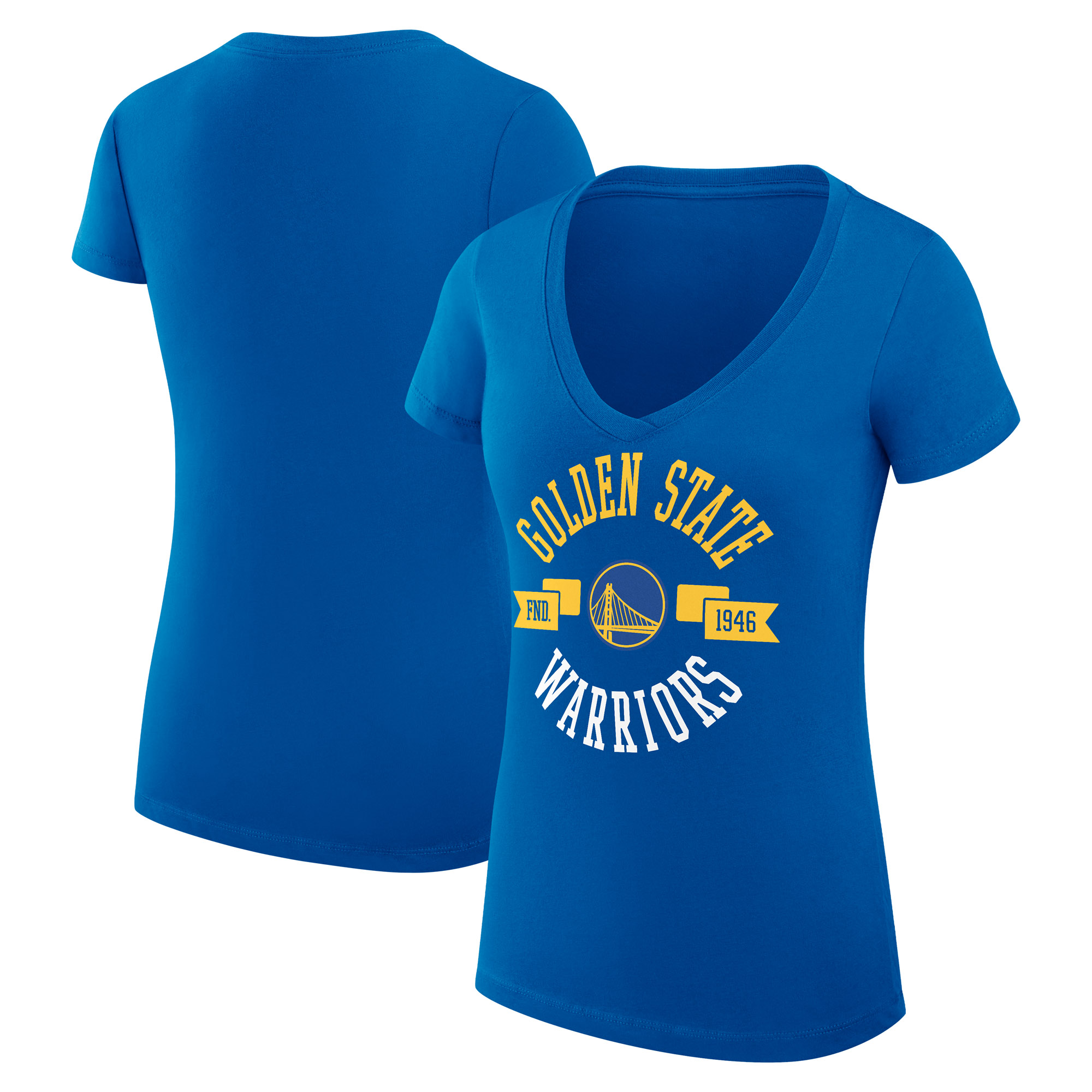 Women’s G-III 4Her by Carl Banks Royal Golden State Warriors Super-Slim Fit Lightweight Large City Logo V-Neck T-Shirt Women’s G-III 4Her by Carl Banks Royal Golden State Warriors Super-Slim Fit Lightweight Large City Logo V-Neck T-Shirt