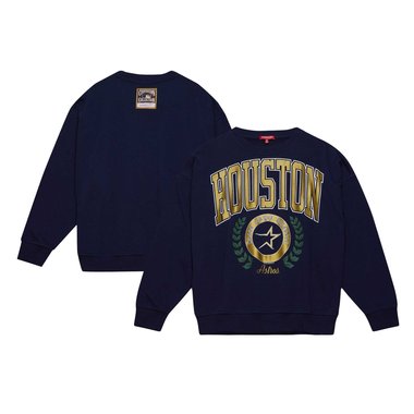 Mitchell & Ness Navy Cooperstown Collection Logo Pullover Sweatshirt