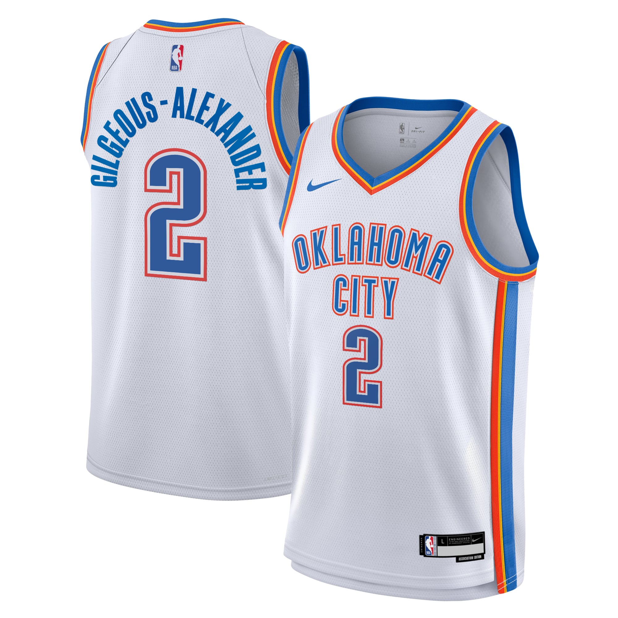 Camiseta Nike Association Edition Swingman de Oklahoma City Thunder - Blanca - Shai Gilgeous-Alexander - Juvenil