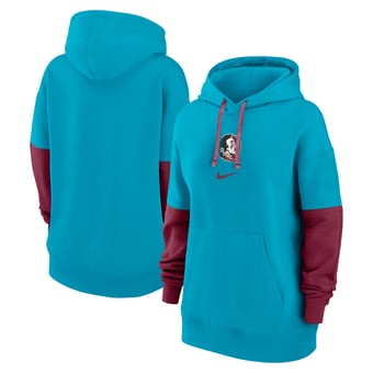 Women's Nike Turquoise Florida State Seminoles Oversized Essential Fleece Hoodie