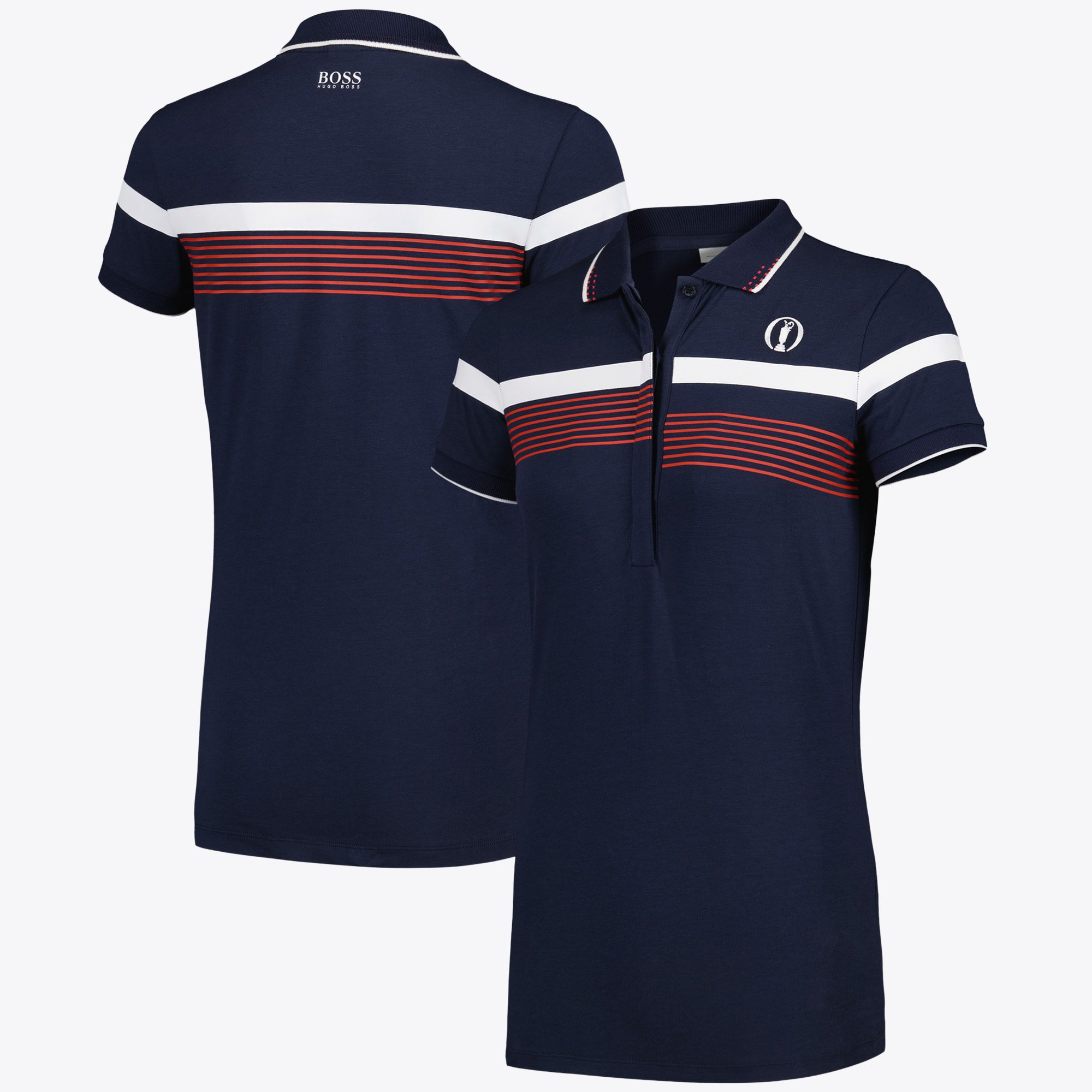 Polo a righe The Open BOSS - Blu marino/Rosso - Donna