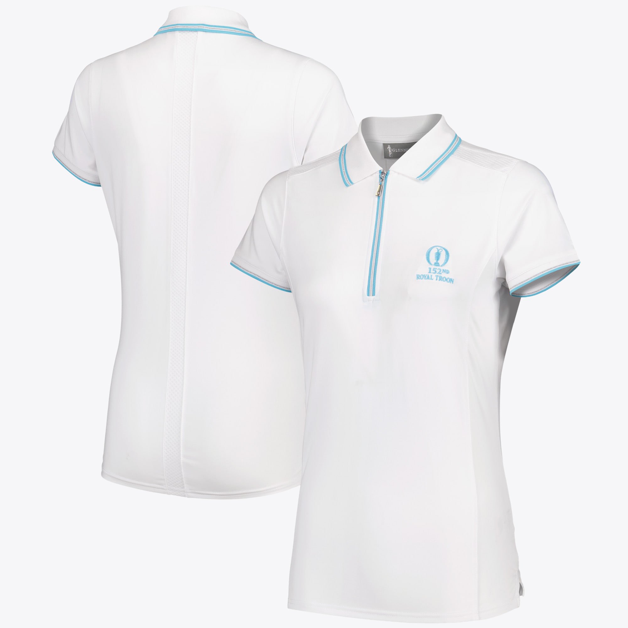 Polo The 152nd Open Royal Troon Glenmuir Stella con pannello in rete sulle spalle - Bianca - Donna