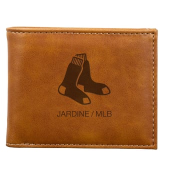 Brown Boston Red Sox Laser-Engraved Billfold Wallet