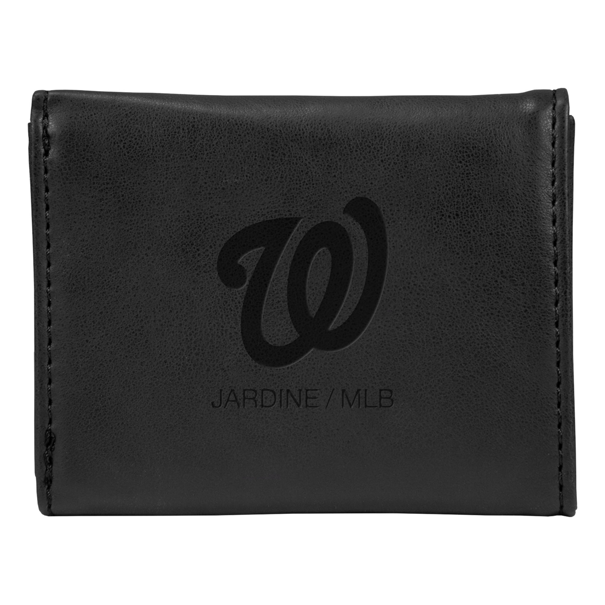 Black Washington Nationals Laser-Engraved Trifold Wallet