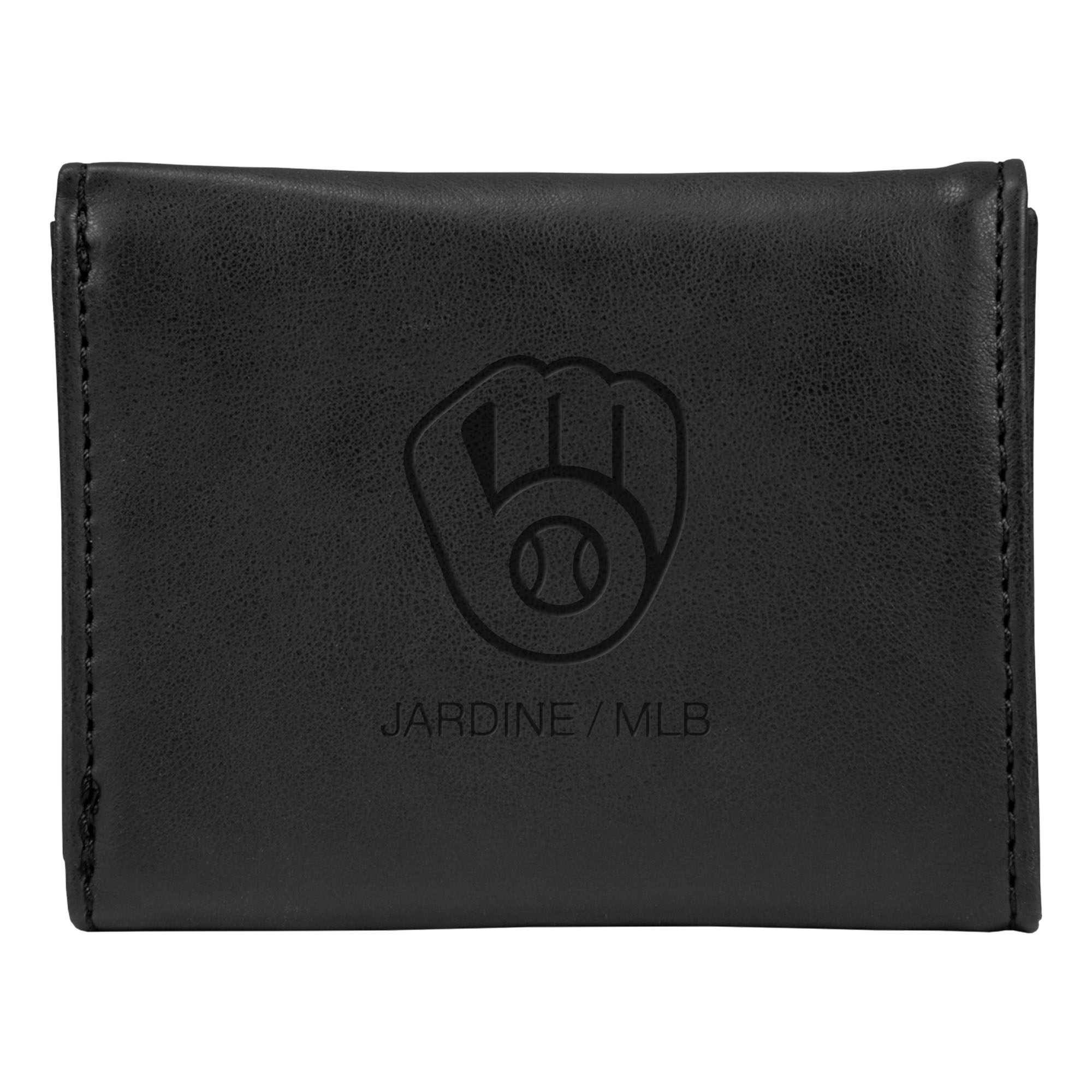 Black Milwaukee Brewers Laser-Engraved Trifold Wallet
