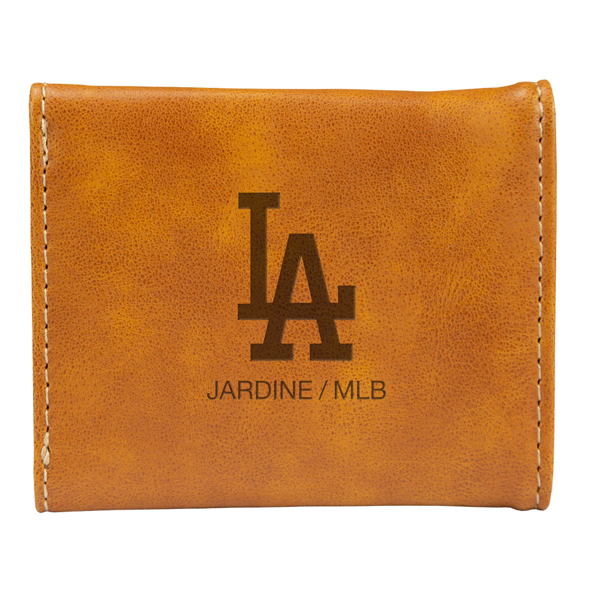 Brown Los Angeles Dodgers Laser-Engraved Trifold Wallet Brown Los Angeles Dodgers Laser-Engraved Trifold Wallet