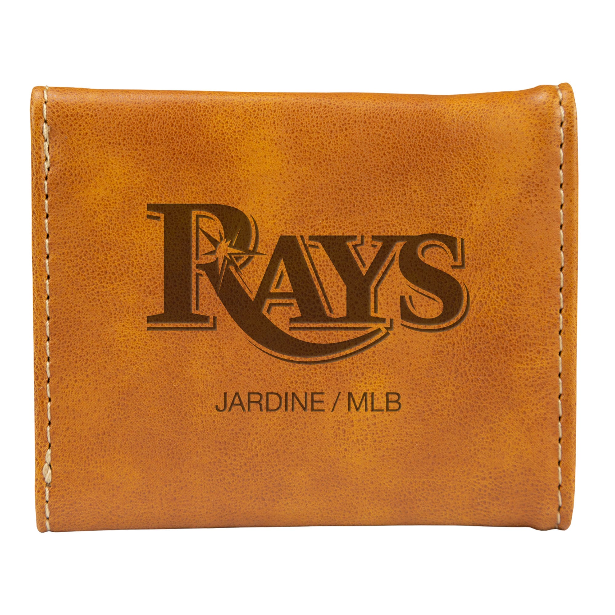 Brown Tampa Bay Rays Laser-Engraved Trifold Wallet