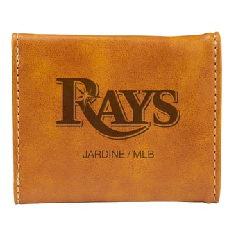 Brown Tampa Bay Rays Laser-Engraved Trifold Wallet