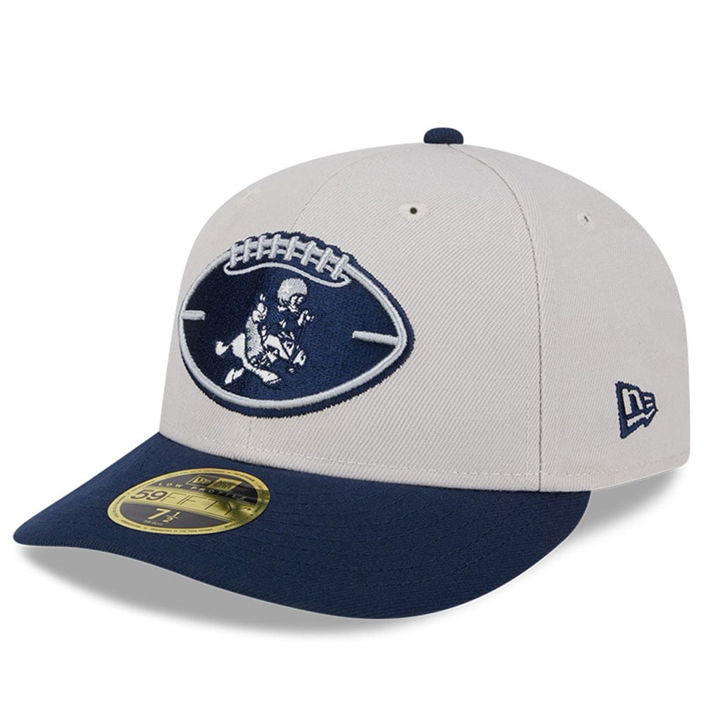 Men’s New Era Stone/Navy Dallas Cowboys 2024 Sideline Historic Low Profile 59FIFTY Fitted Hat Men’s New Era Stone/Navy Dallas Cowboys 2024 Sideline Historic Low Profile 59FIFTY Fitted Hat