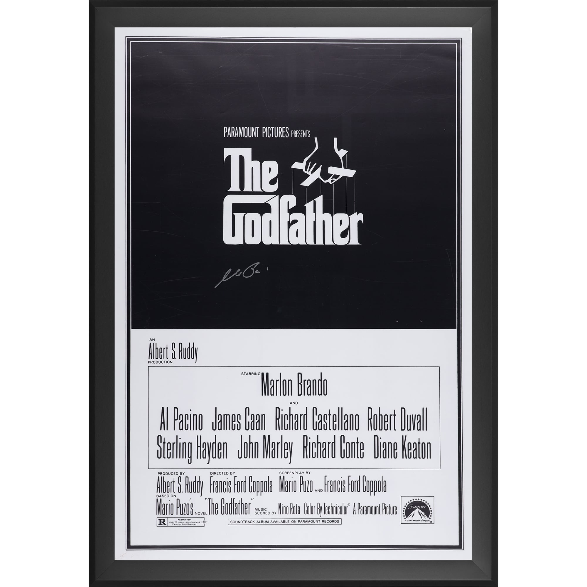 Al Pacino The Godfather Autographed Framed 27" x 40" Movie Poster