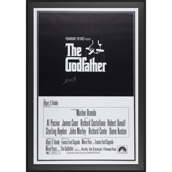 Al Pacino The Godfather Autographed Framed 27" x 40" Movie Poster
