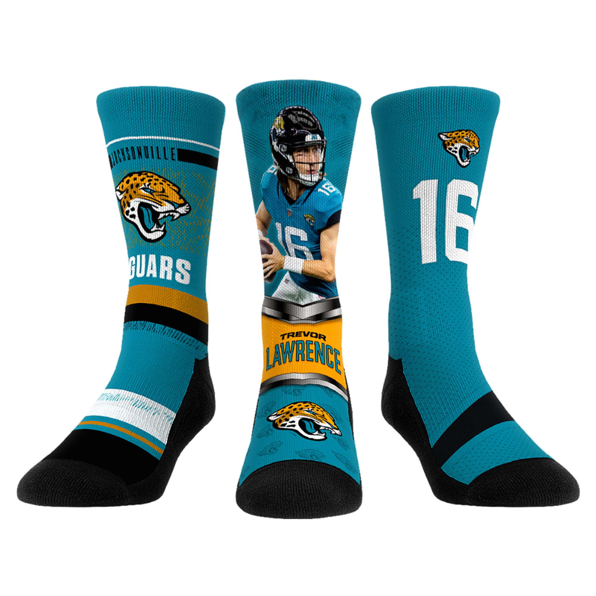 Unisex Rock Em Trevor Lawrence Blue Jacksonville Jaguars 3-Pack Crew Sock Set