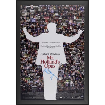 Richard Dreyfuss Mr. Holland's Opus Autographed Framed 27" x 40" Movie Poster - Signed in Blue Ink - BAS