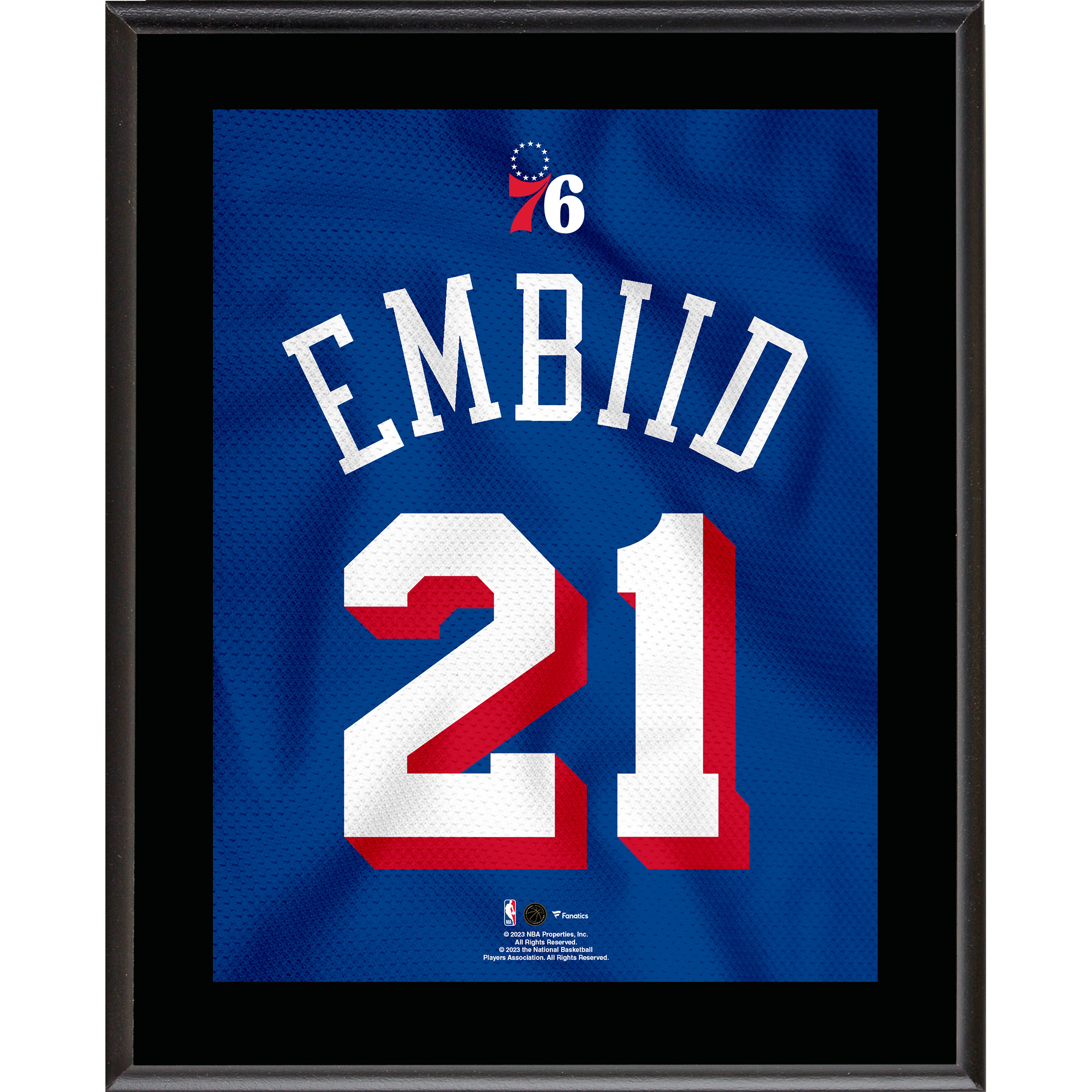 Joel Embiid Philadelphia 76ers 10.5" x 13" Jersey Number Sublimated Player Plaque
