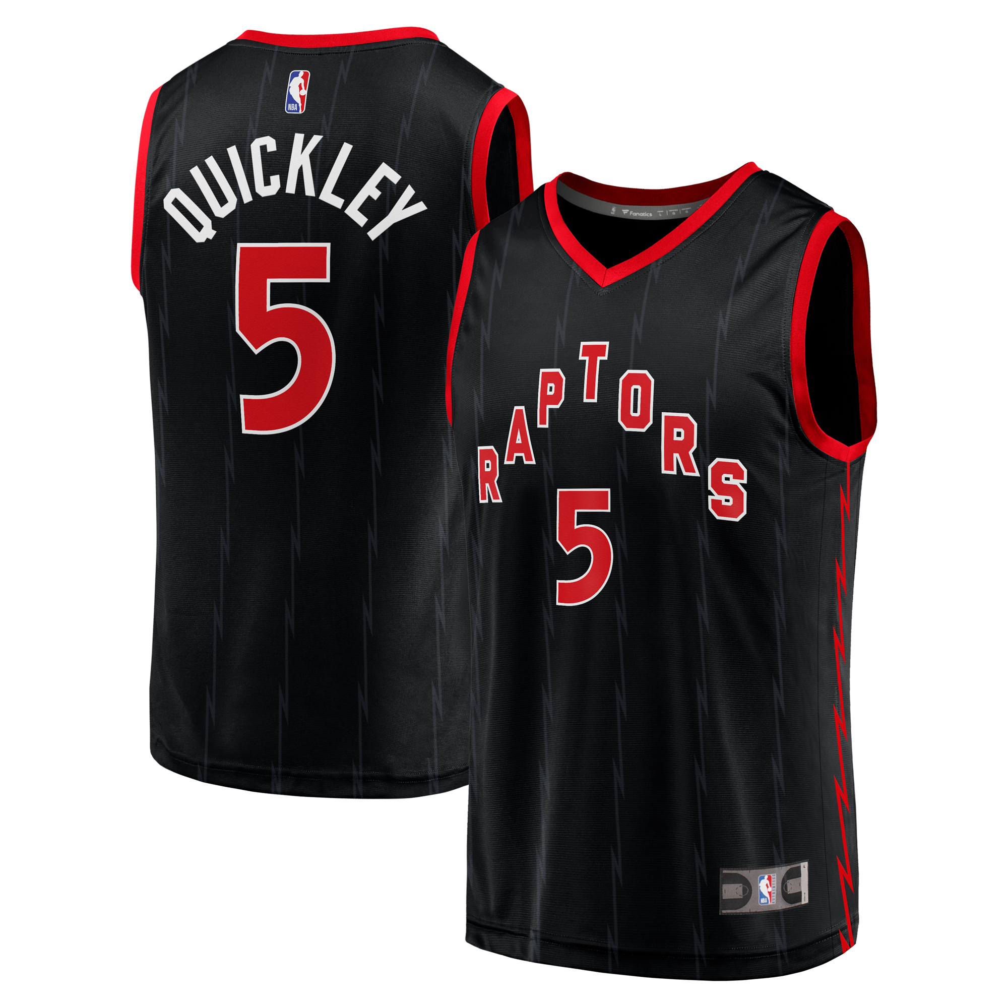 Men's Fanatics Immanuel Quickley Black Toronto Raptors Fast Break Player Jersey - Statement Edition