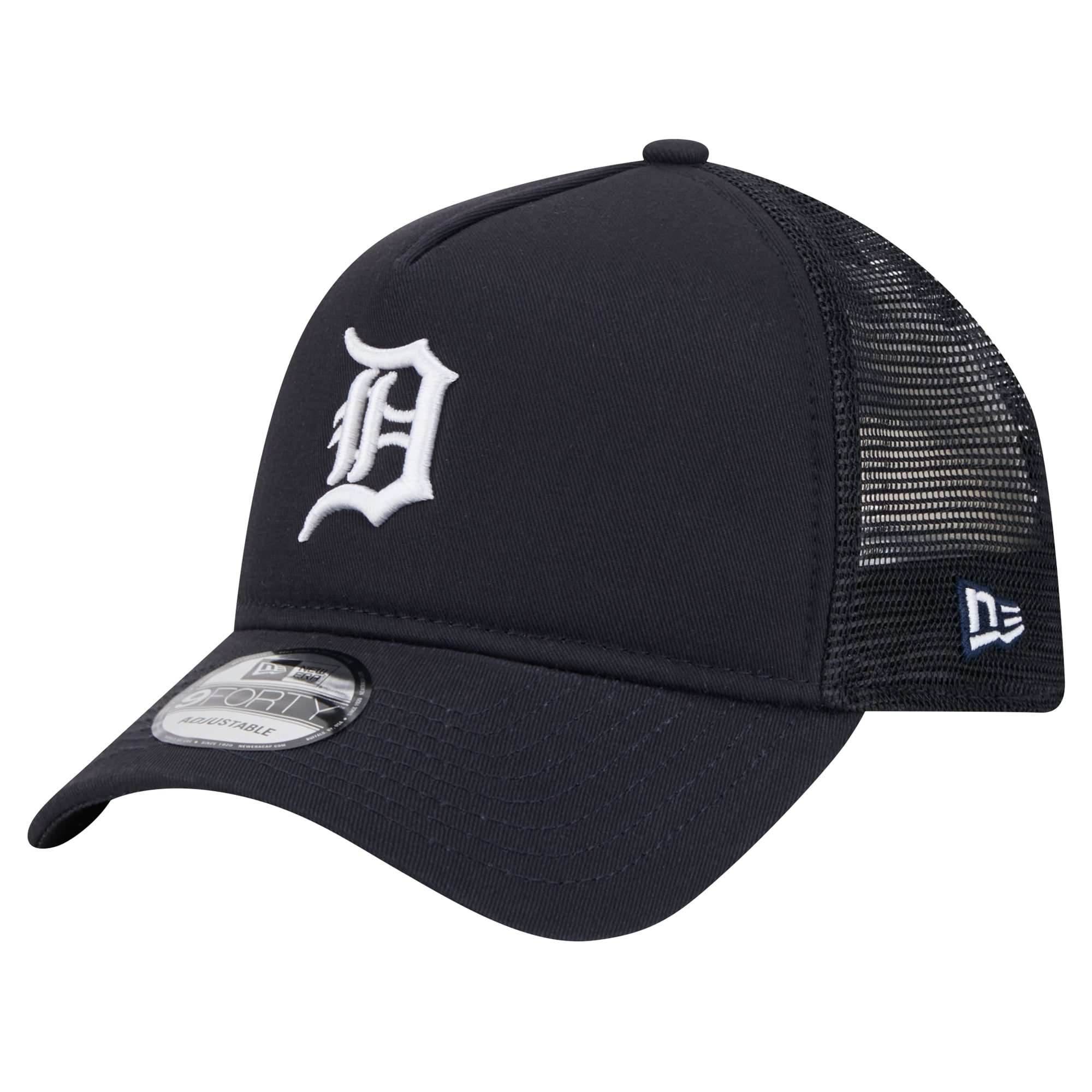 Men's New Era Navy Detroit Tigers 9FORTY A-Frame Trucker Adjustable Hat