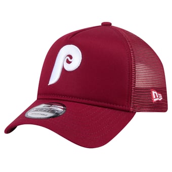 Men's New Era Burgundy Philadelphia Phillies 9FORTY A-Frame Trucker Adjustable Hat